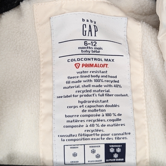 babyGapâ•‘White Snowsuitâ•‘Size 6-12M - Picture 4 of 6
